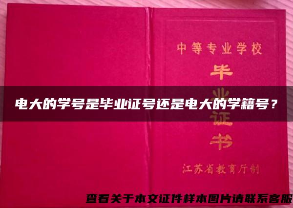 电大的学号是毕业证号还是电大的学籍号？