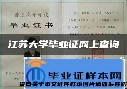 江苏大学毕业证网上查询