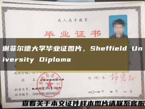 谢菲尔德大学毕业证图片，Sheffield University Diploma