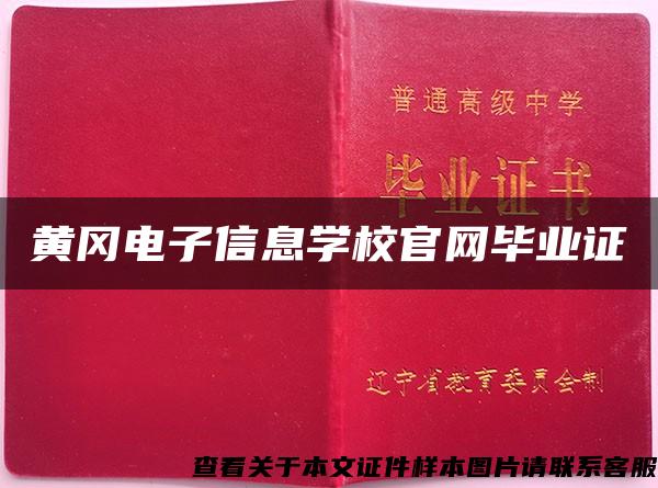 黄冈电子信息学校官网毕业证