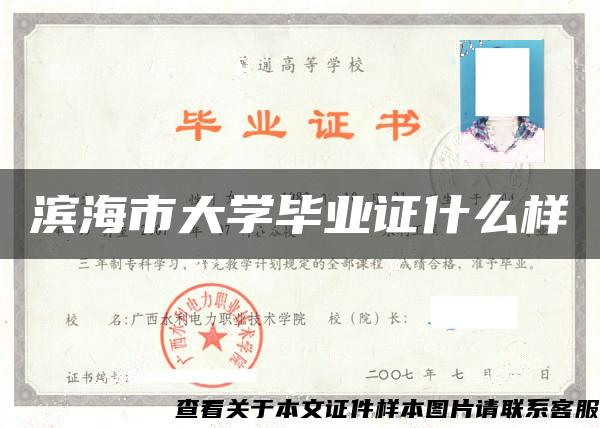 滨海市大学毕业证什么样