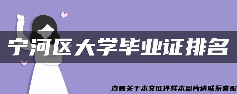 宁河区大学毕业证排名