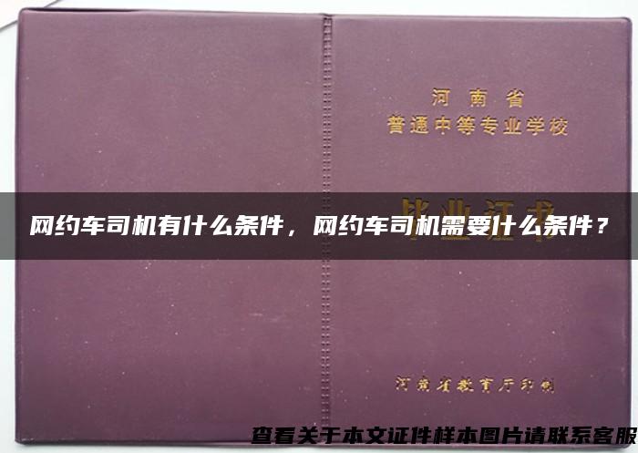 网约车司机有什么条件，网约车司机需要什么条件？