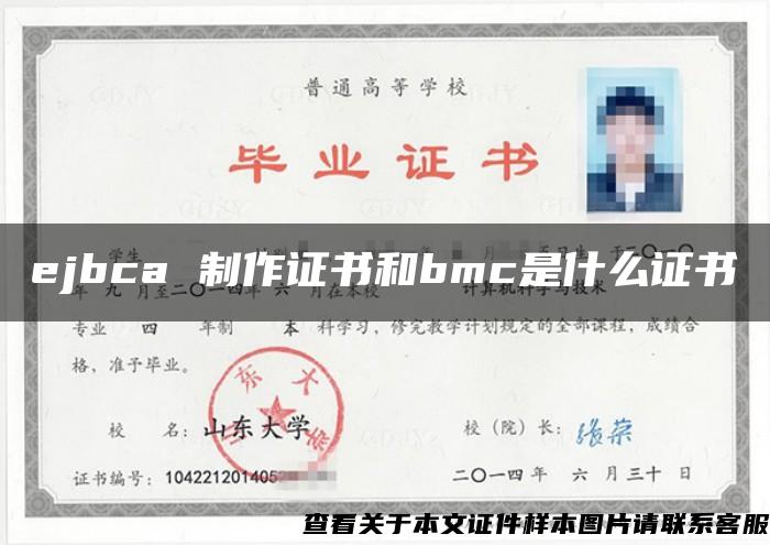 ejbca 制作证书和bmc是什么证书