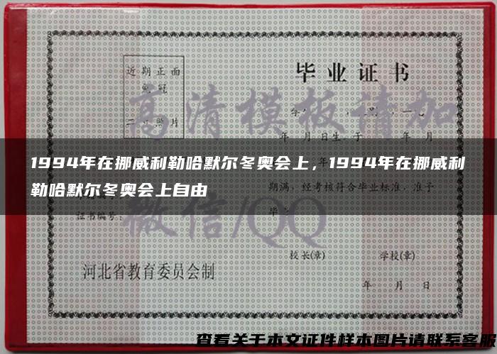 1994年在挪威利勒哈默尔冬奥会上，1994年在挪威利勒哈默尔冬奥会上自由