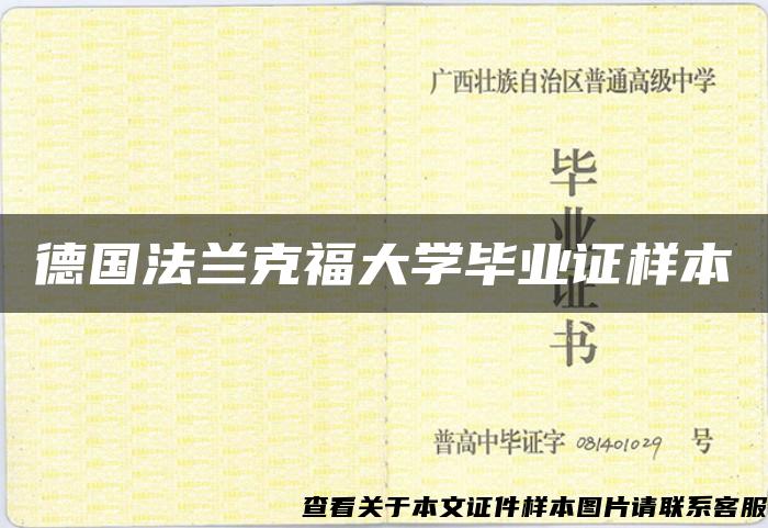 德国法兰克福大学毕业证样本