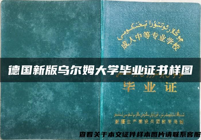 德国新版乌尔姆大学毕业证书样图