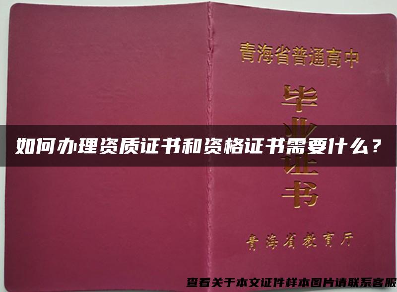 如何办理资质证书和资格证书需要什么？