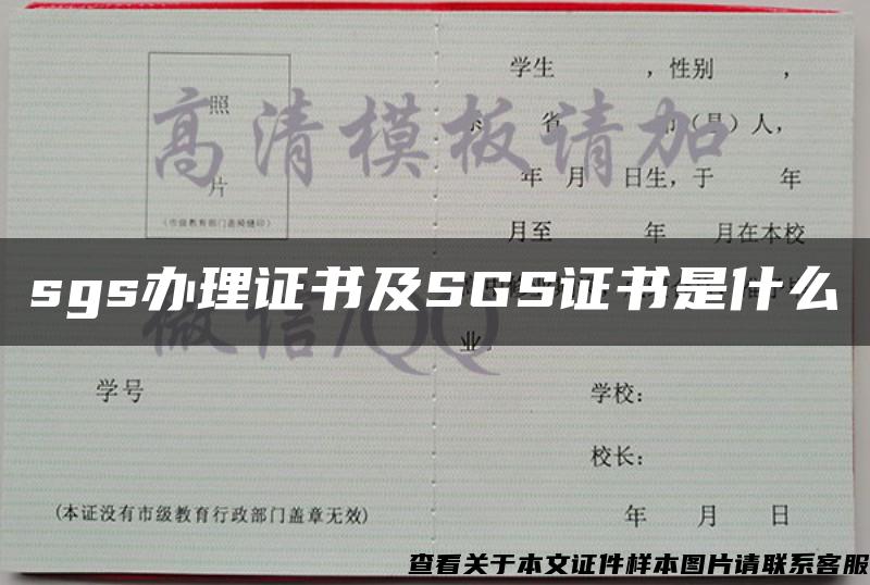 sgs办理证书及SGS证书是什么