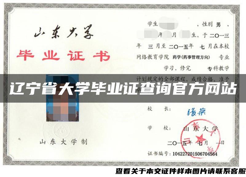 辽宁省大学毕业证查询官方网站