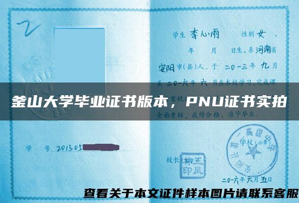 釜山大学毕业证书版本，PNU证书实拍