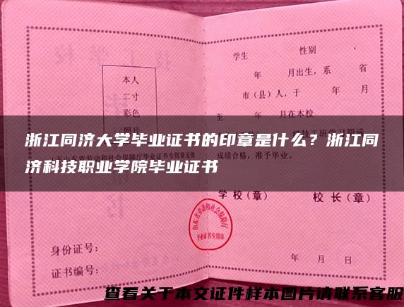 浙江同济大学毕业证书的印章是什么？浙江同济科技职业学院毕业证书