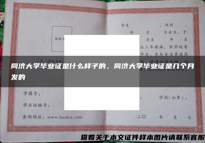 同济大学毕业证是什么样子的，同济大学毕业证是几个月发的