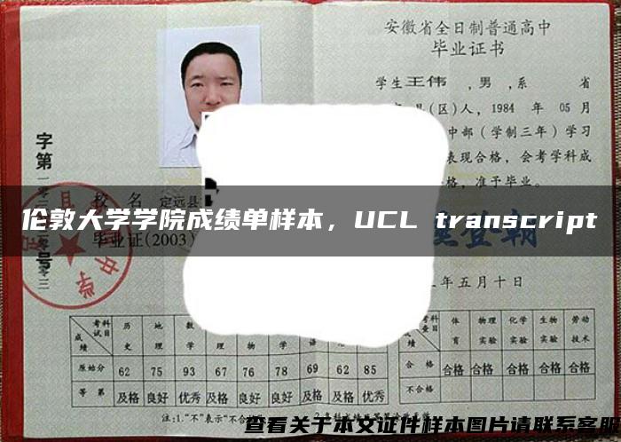 伦敦大学学院成绩单样本，UCL transcript