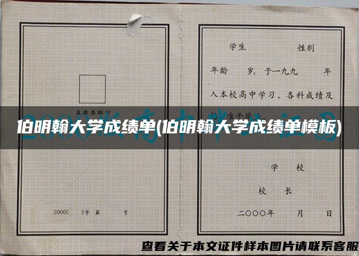 伯明翰大学成绩单(伯明翰大学成绩单模板)