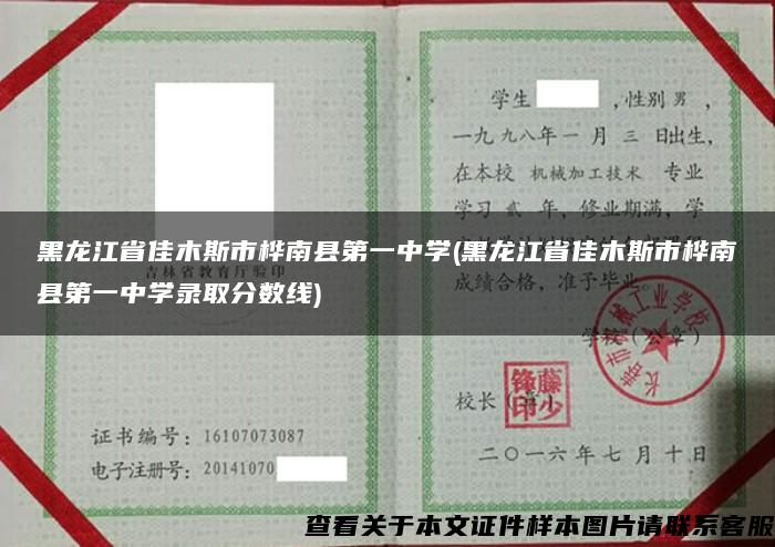 黑龙江省佳木斯市桦南县第一中学(黑龙江省佳木斯市桦南县第一中学录取分数线)