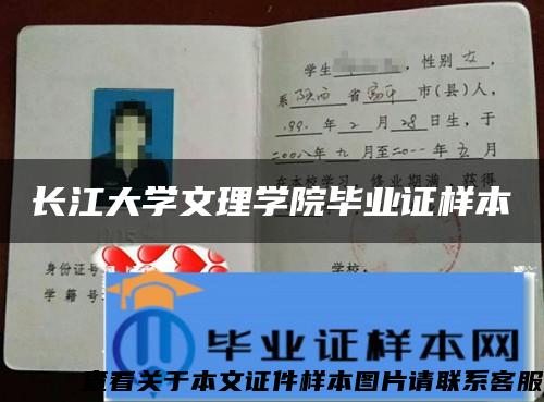 长江大学文理学院毕业证样本