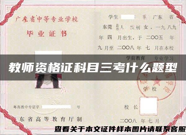 教师资格证科目三考什么题型