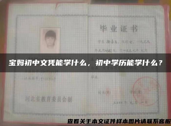 宝妈初中文凭能学什么，初中学历能学什么？