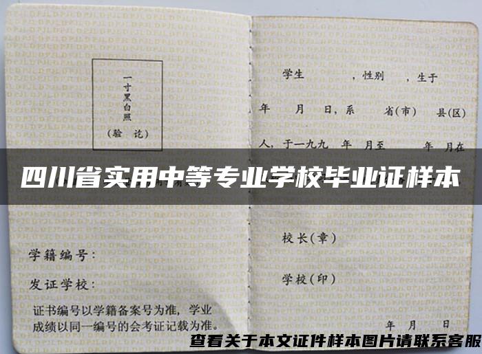 四川省实用中等专业学校毕业证样本