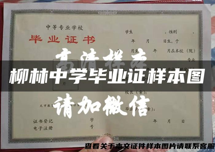 柳林中学毕业证样本图