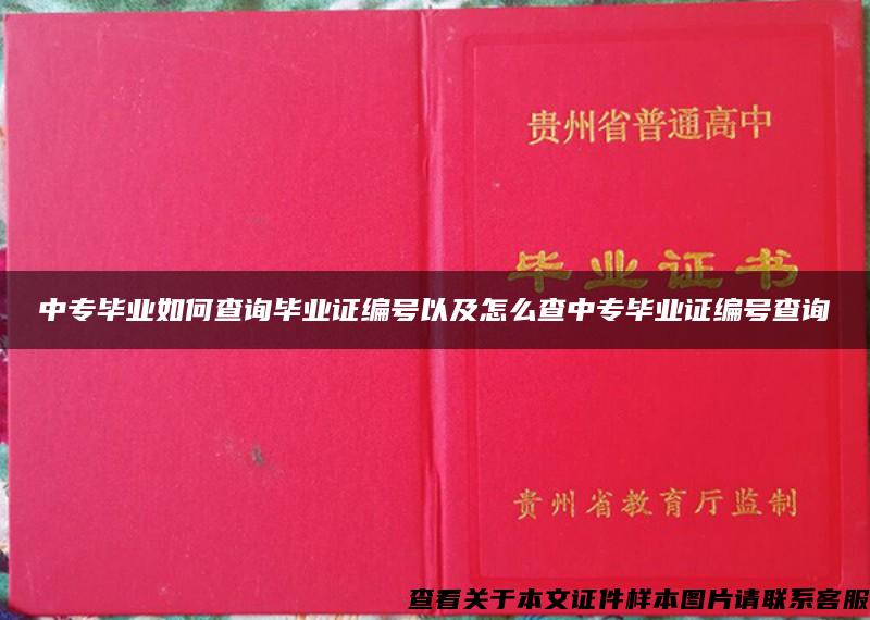 中专毕业如何查询毕业证编号以及怎么查中专毕业证编号查询