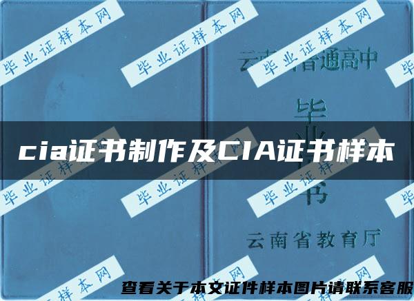 cia证书制作及CIA证书样本