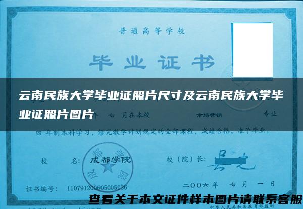 云南民族大学毕业证照片尺寸及云南民族大学毕业证照片图片