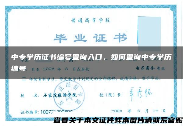 中专学历证书编号查询入口，如何查询中专学历编号