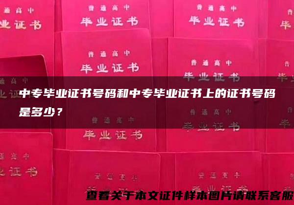 中专毕业证书号码和中专毕业证书上的证书号码是多少？