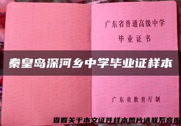 秦皇岛深河乡中学毕业证样本