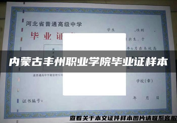 内蒙古丰州职业学院毕业证样本