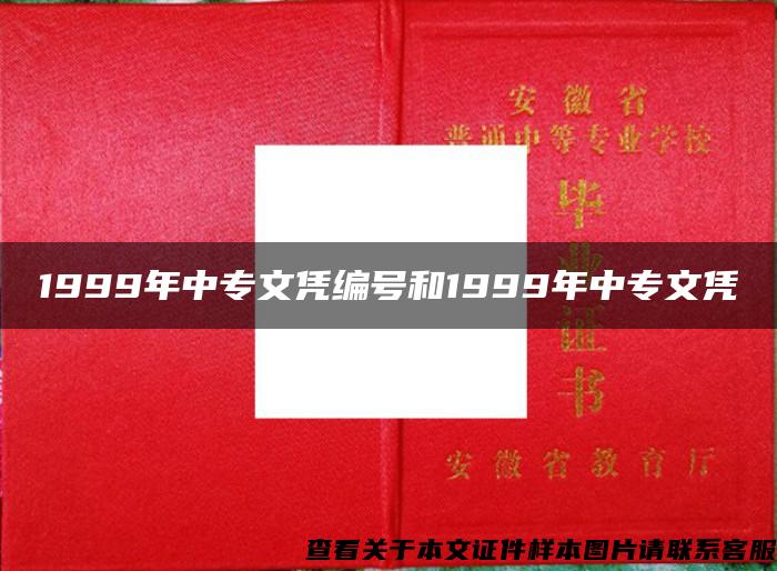 1999年中专文凭编号和1999年中专文凭