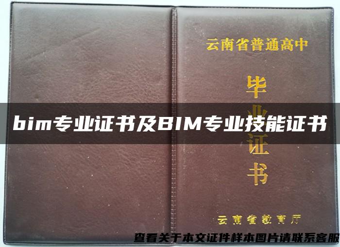 bim专业证书及BIM专业技能证书