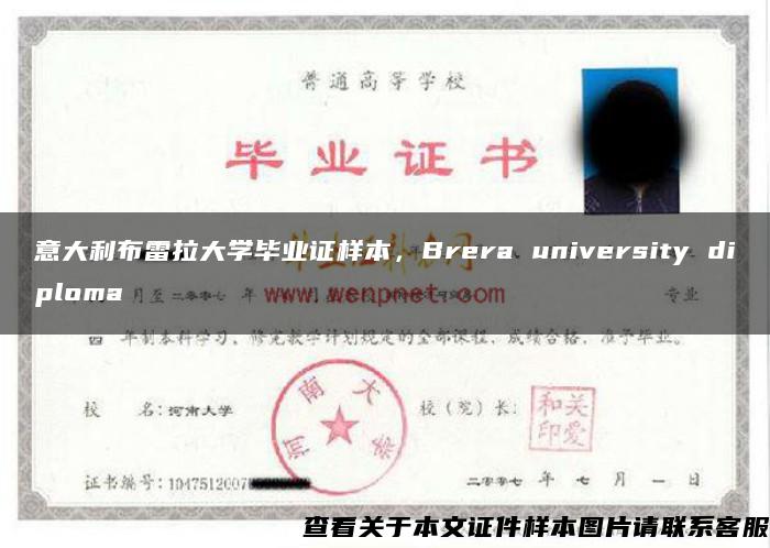 意大利布雷拉大学毕业证样本，Brera university diploma