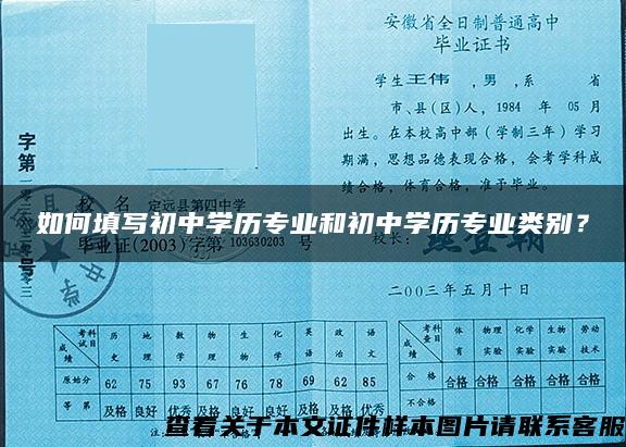 如何填写初中学历专业和初中学历专业类别？