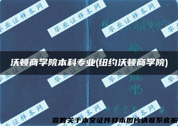 沃顿商学院本科专业(纽约沃顿商学院)