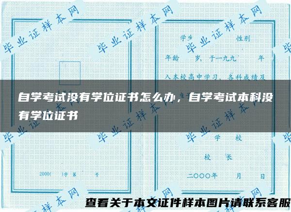 自学考试没有学位证书怎么办，自学考试本科没有学位证书