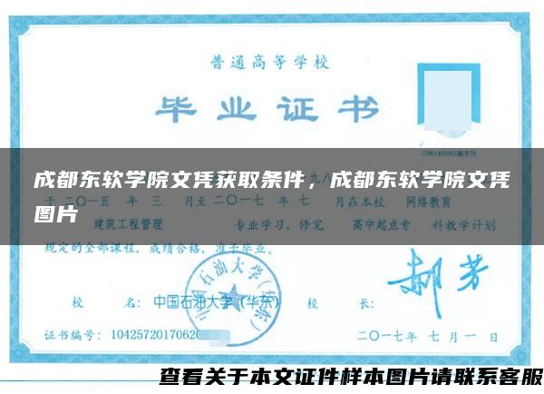 成都东软学院文凭获取条件，成都东软学院文凭图片