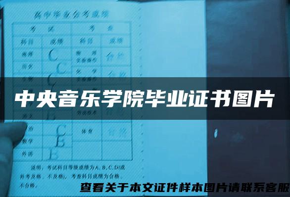 中央音乐学院毕业证书图片