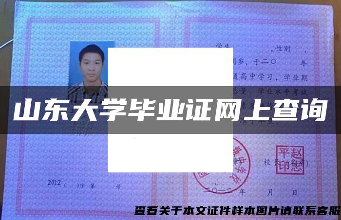 山东大学毕业证网上查询