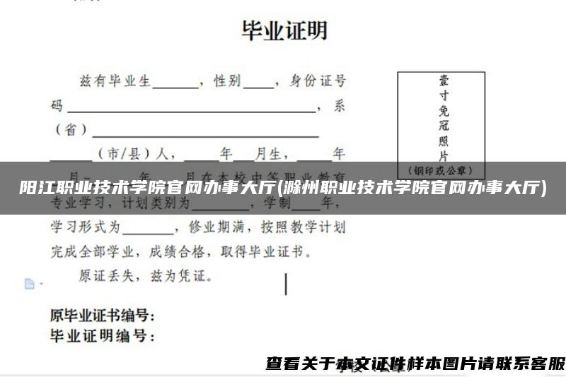 阳江职业技术学院官网办事大厅(滁州职业技术学院官网办事大厅)