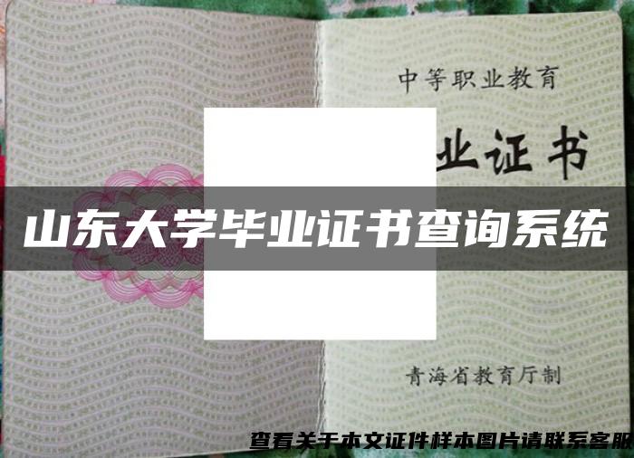 山东大学毕业证书查询系统