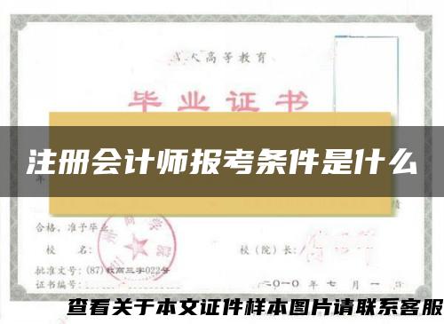 注册会计师报考条件是什么