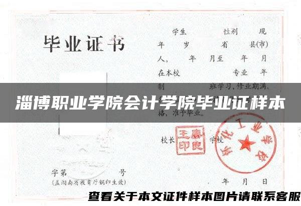 淄博职业学院会计学院毕业证样本