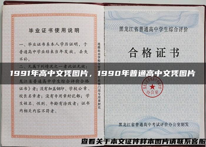 1991年高中文凭图片，1990年普通高中文凭图片