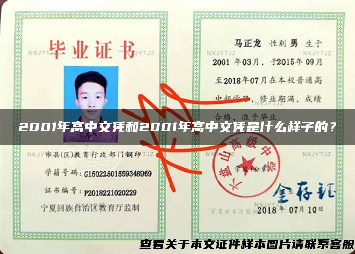 2001年高中文凭和2001年高中文凭是什么样子的？