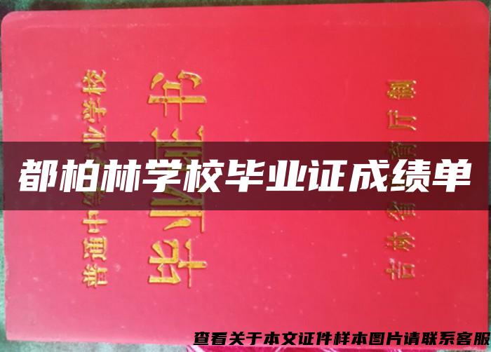 都柏林学校毕业证成绩单