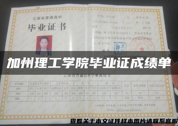 加州理工学院毕业证成绩单