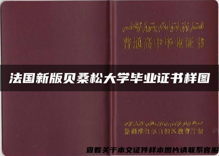 法国新版贝桑松大学毕业证书样图